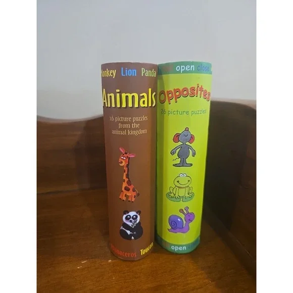 Opposites & Animals Puzzles:Picture Puzzles Book Spice Box Preschool - Lot Of 2 - Picture 4 of 11